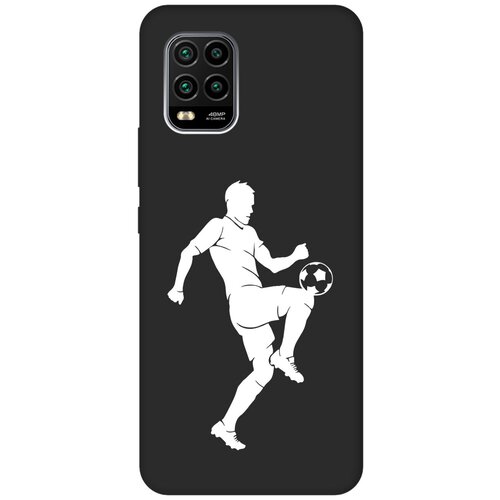 Матовый чехол Football W для Xiaomi Mi 10 Lite / Сяоми Ми 10 Лайт с 3D эффектом черный матовый чехол hockey w для xiaomi mi 10 lite сяоми ми 10 лайт с 3d эффектом черный