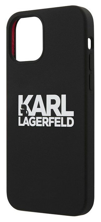 Чехол Karl Lagerfeld Liquid silicone Stack logo Hard для iPhone 12 | 12 Pro, черный