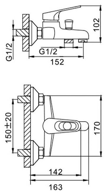 Смеситель для ванны Frap H13 F3013 - фотография № 14