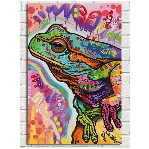 Картина по номерам красочная лягушка (амфибия) - 8902 В 60x40 картина по номерам красочная зебра 8499 в 60x40
