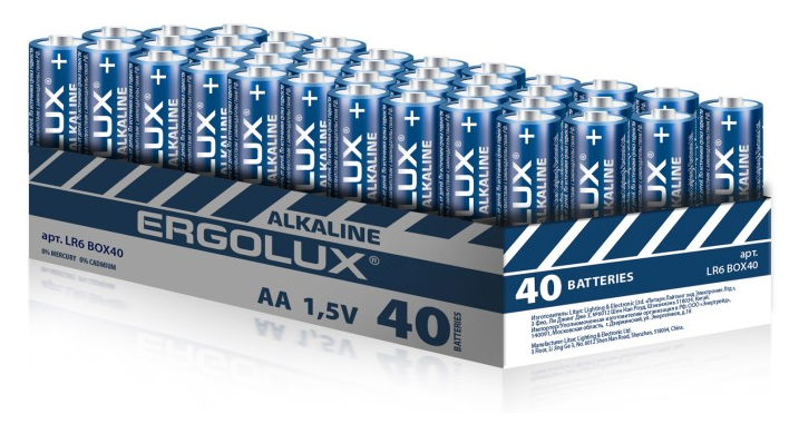 Батарейки АА Ergolux LR6 Alkaline 1.5 В Набор 40 шт