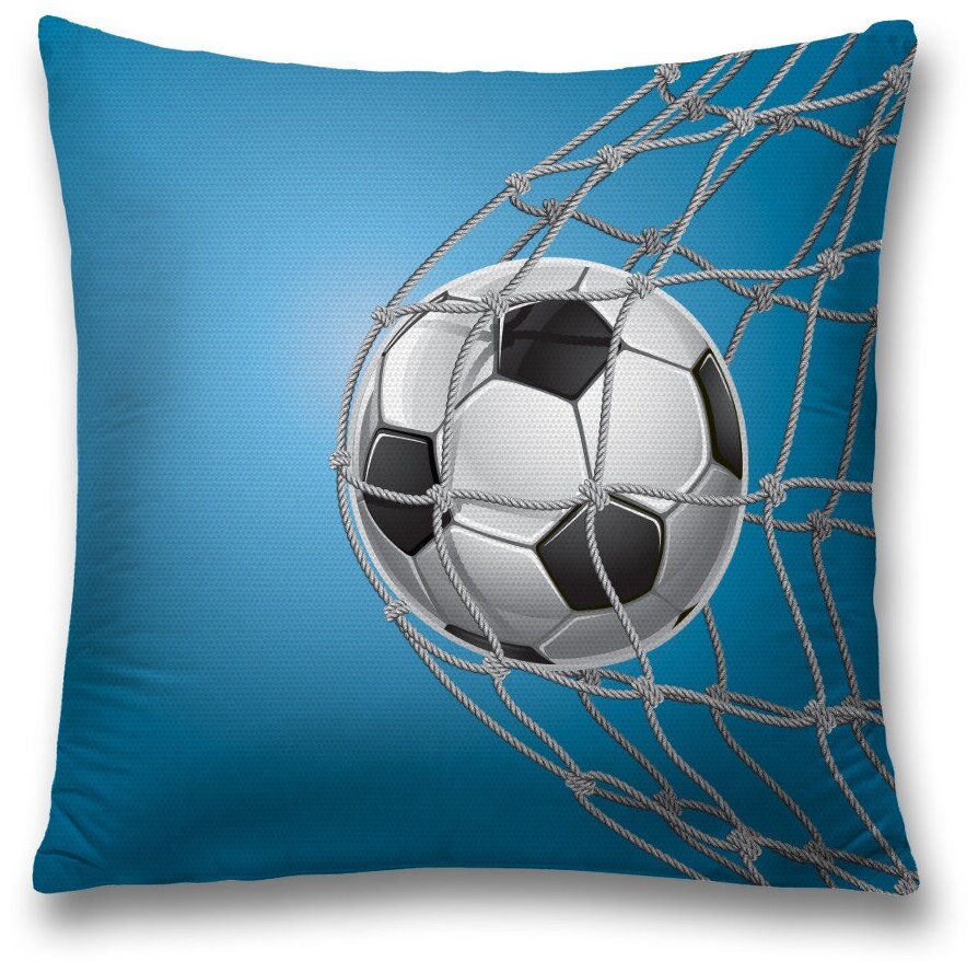 Наволочка декоративная на молнии, чехол на подушку JoyArty "Футбольный мяч" 45х45 см