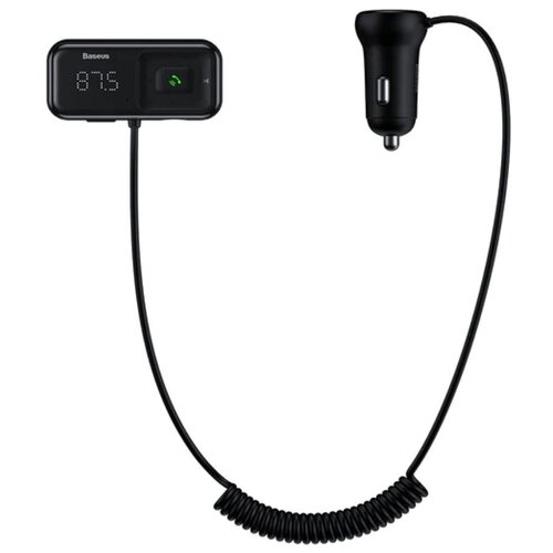 FM трансмиттер c автомобильной зарядкой Baseus T Typed S-16 Wireless MP3 Car Charger (English) Black (CCTM-E01)