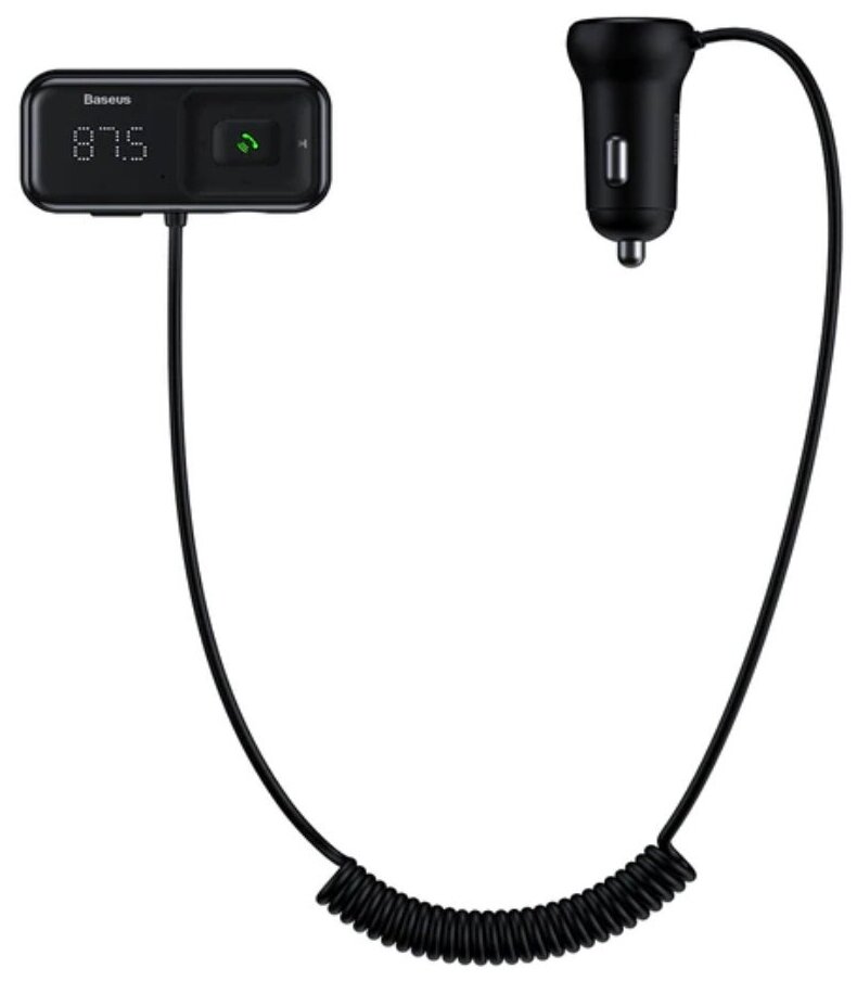FM трансмиттер c автомобильной зарядкой Baseus T Typed S-16 Wireless MP3 Car Charger (English) Black (CCTM-E01)