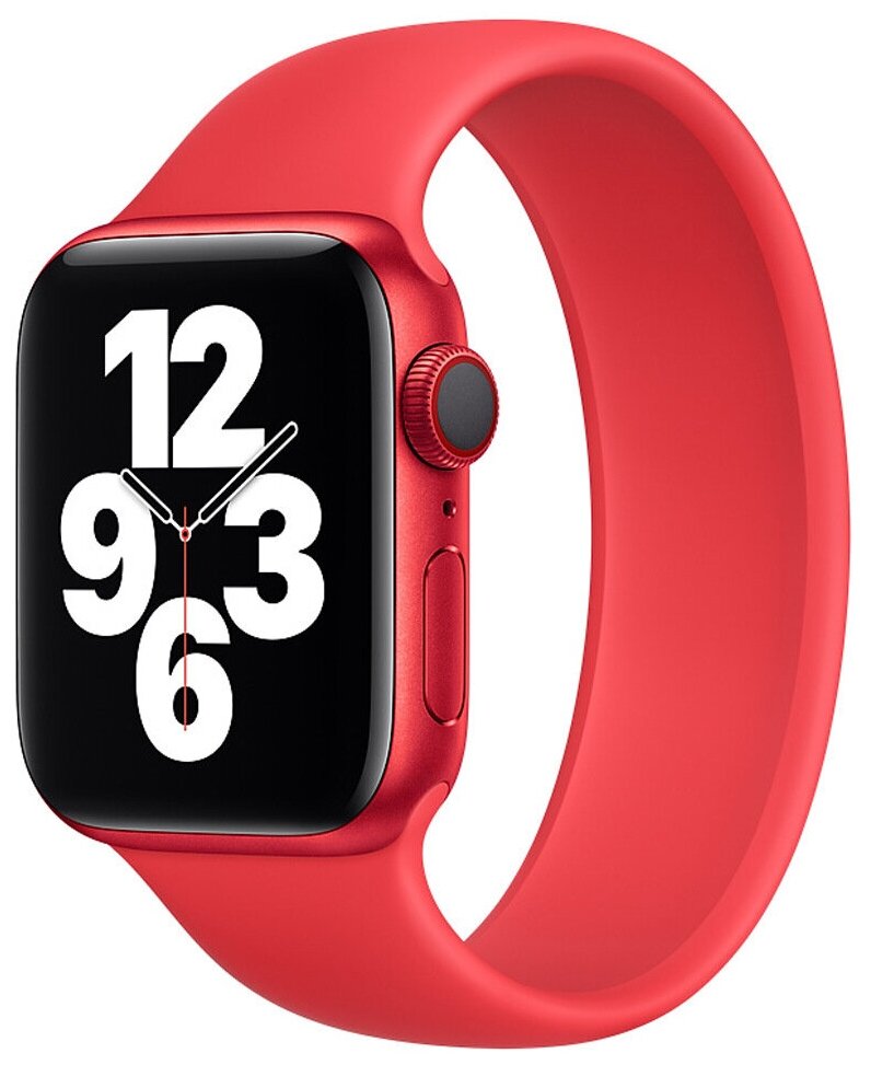Монобраслет силиконовый ремешок Emilion Monoband для умных часов Apple Watch Series 1-7, Красный (42-44/45, 156 мм)
