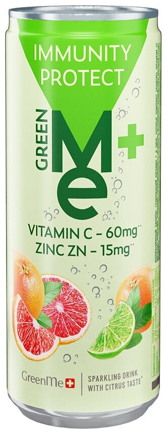 Напиток среднегазированный Immunity Protect GREEN ME 0,33 л х 12шт - фотография № 2