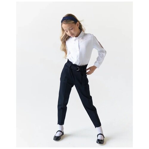 Школьные брюки для девочки Формик с высокой посадкой