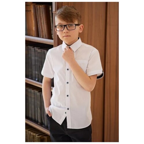 фото Школьная рубашка deloras, размер 164, белый