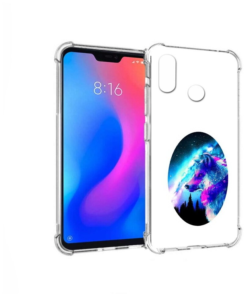 Чехол задняя-панель-накладка-бампер MyPads голубой волк для Xiaomi Redmi 6 Pro/Xiaomi Mi A2 Lite противоударный