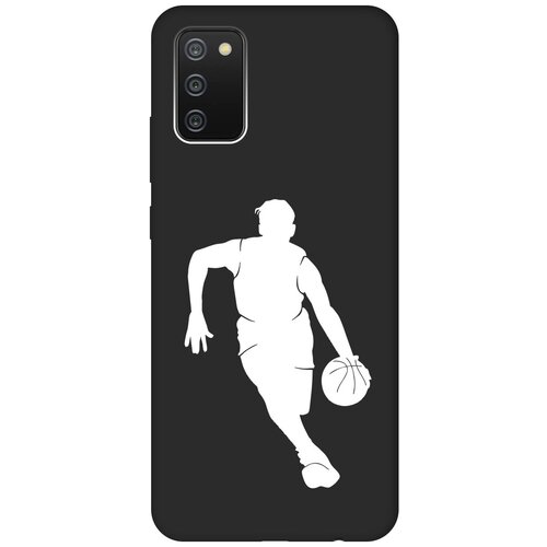 Матовый чехол Basketball W для Samsung Galaxy A02s / Самсунг А02с с 3D эффектом черный матовый чехол football w для samsung galaxy a02s самсунг а02с с 3d эффектом черный