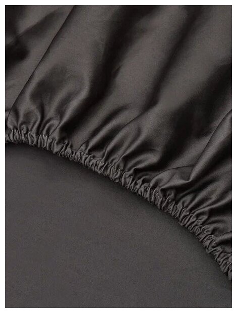 Простынь на резинке либерти/NATTJASMIN от Feresa, натяжная темно-серая 160x200 см
