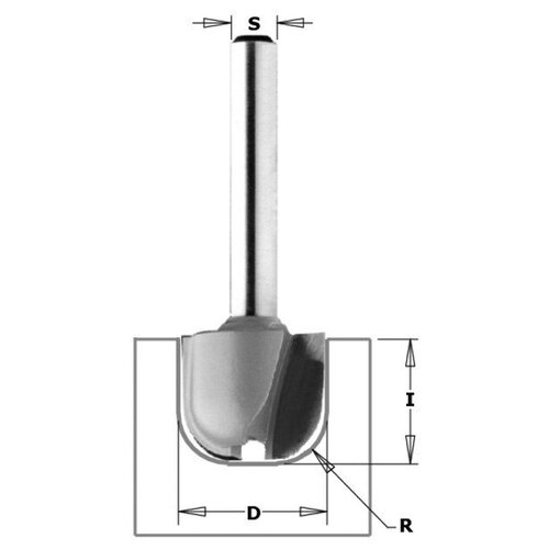 Фреза концевая CMT с радиусным торцом D=19,0 I=16,0 S=8,0 R=6,40