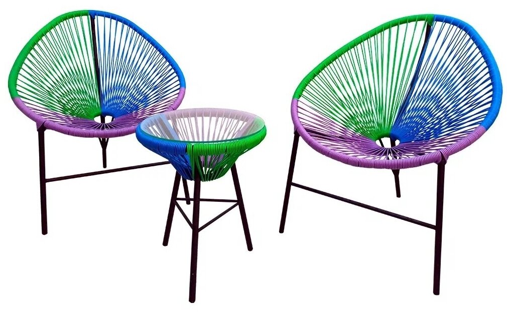 Набор мебели Акапулько арт.AC-MT003 синий, фиолетовый, зеленый, без м/э "Garden story"