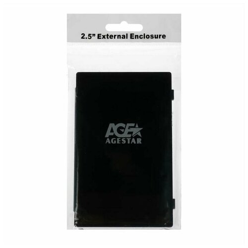 Внешний корпус 25 для HDDSSD AgeStar 31UBCP3 SATA пластик черный 100000₽
