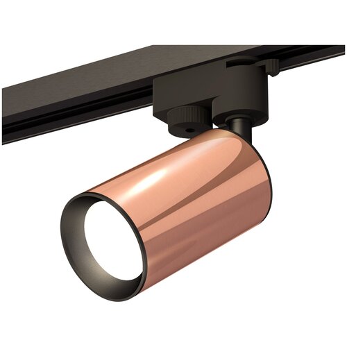 Комплект трекового однофазного светильника Ambrella light XT6326010 PPG/SBK золото розовое полированное/черный песок MR16 GU5.3