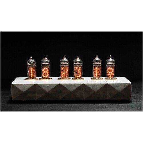 Ламповые настольные часы в подарок Сатурн-Б цветные/ Серые