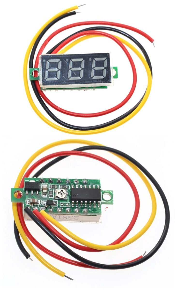 3-х проводной Вольтметр с цифровым дисплеем красный 0,28 DC 0-100V постоянного тока & автомобильный мультитестер