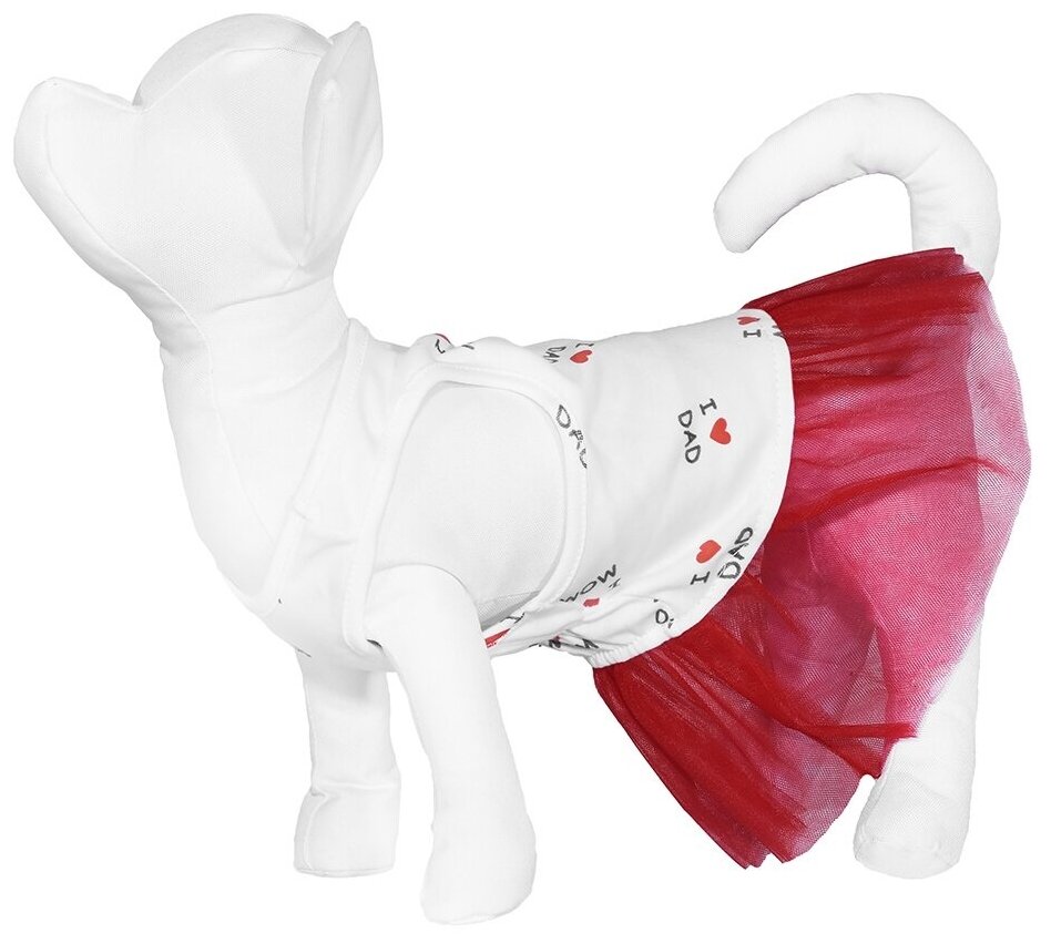 Yami-Yami платье для собак с красной юбкой из фатина, размер M, длина спины 27-29 см