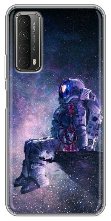 Дизайнерский силиконовый чехол для Хуавей П Смарт 2021 / Huawei P Smart (2021) Космонавт