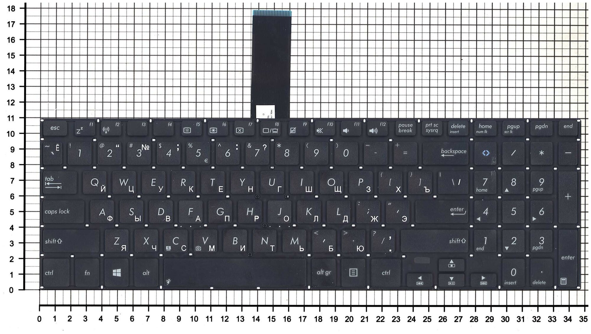 Клавиатура для ноутбука Asus AEXJ9700110 черная плоский Enter