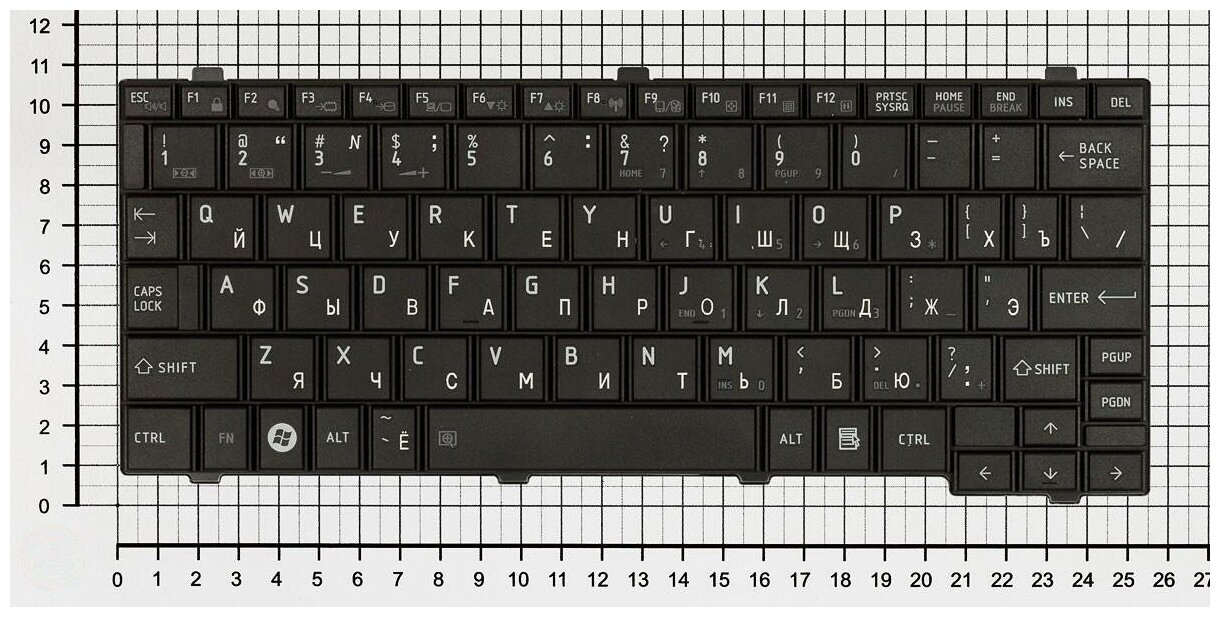 Клавиатура для ноутбука Toshiba Mini NB205 черная