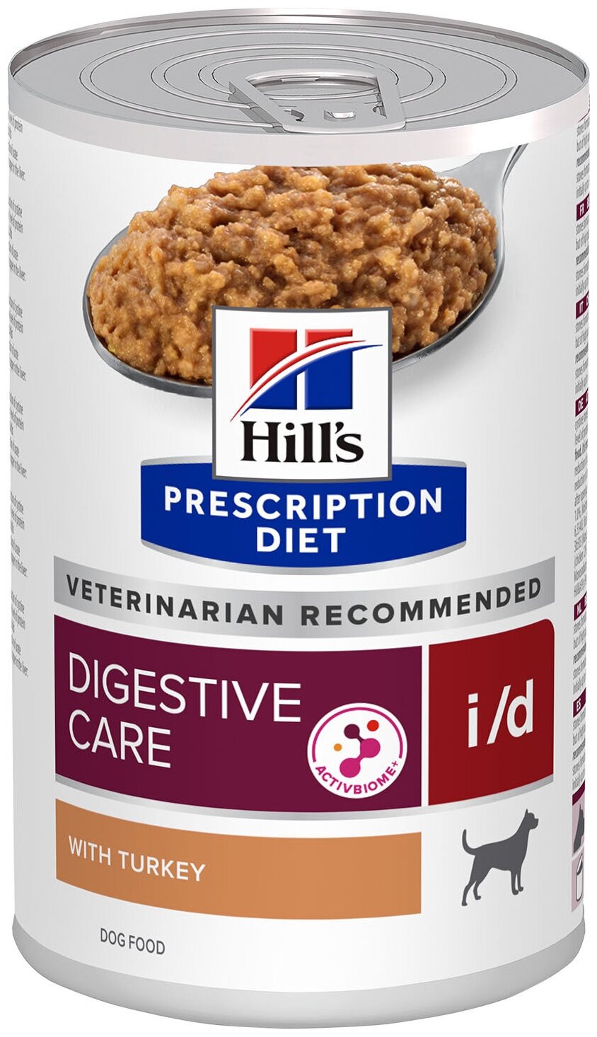 Влажный диетический корм для собак (консерва) Hill's Prescription Diet i/d Digestive Care при расстройствах пищеварения, жкт, с индейкой, 360 г