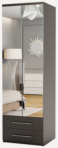 Изображение товара Шкаф для одежды с ящиками Престиж МШЯ-21 80х60 с зеркалами Венге