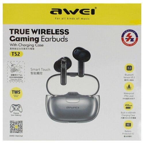 Наушники беспроводные Awei T52 черный 269000₽