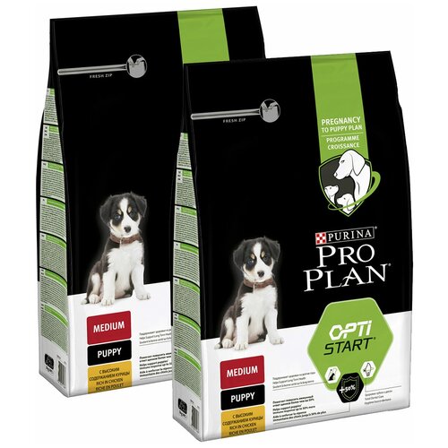 PRO PLAN OPTISTART PUPPY MEDIUM для щенков средних пород с курицей (3 + 3 кг)