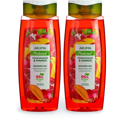 Гель для душа и тела Aroma Natural Pomegranate & Mango 400 мл. Арт.26989-2 средства для ванной и душа johnson s преображающий гель для душа с экстрактом цветка граната c ароматом граната