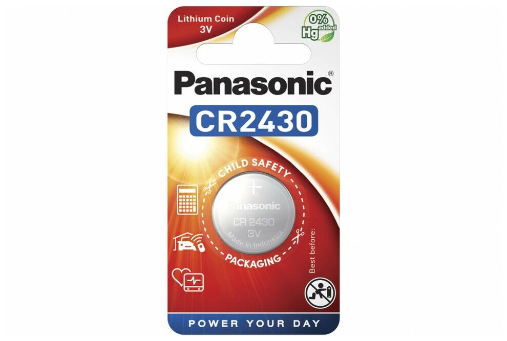 Батарейка Panasonic CR 2430 Bli 1 Lithium (CR-2430EL/1B) - фото №3