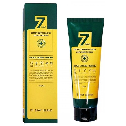 May Island Пенка с экстрактом центеллы 7 Days secret centella cica cleansing foam, 150мл