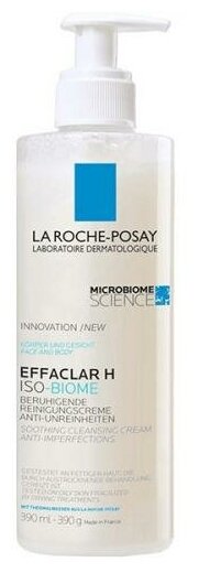 Крем-гель очищающий La Roche-Posay Effaclar H Iso-Biome успокаивающий против несовершенств, 390 мл