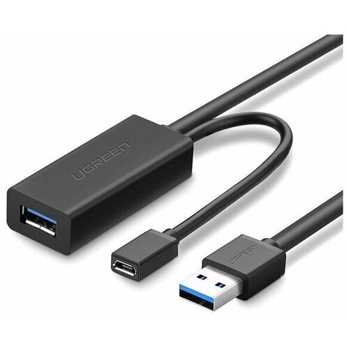Ugreen 20827 Кабель удлинитель UGREEN US175 USB-A - USB-A (папа-мама), цвет: черный, 10M