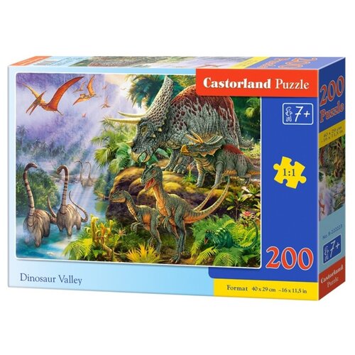 фото Пазлы castorland 200 premium долина динозавров (в-222223)