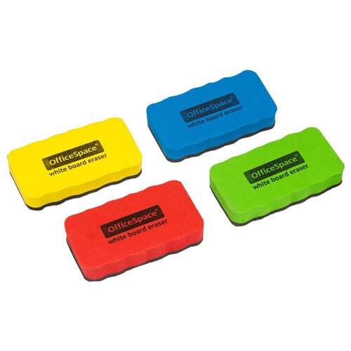 Комплект 12 шт Губка-стиратель для досок OfficeSpace 57107мм на магните материал EVA ассорти европодвес 876₽