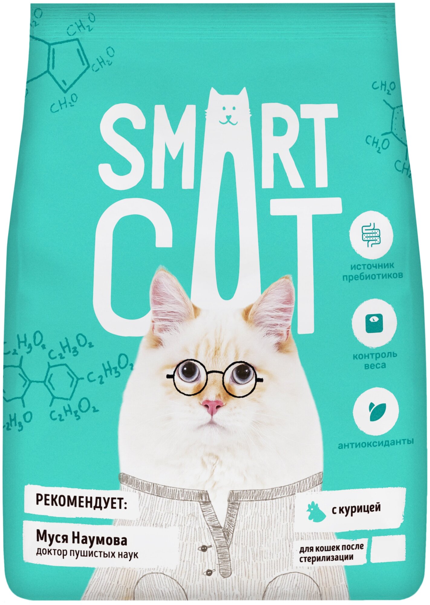 Корм Smart Cat для стерилизованных кошек, с курицей, 400 г