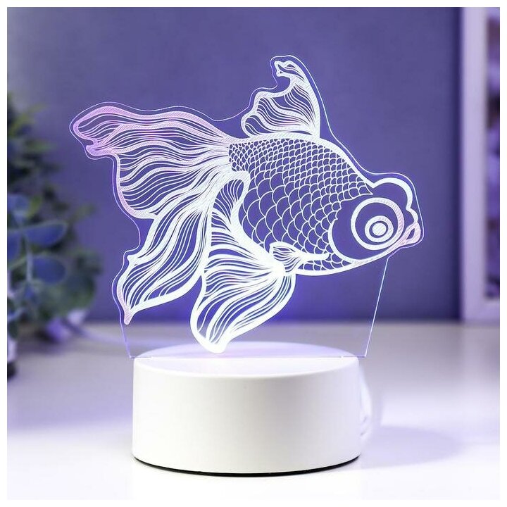 Светильник "Рыбка" LED RGB от сети 9,5х15х16,5 см - фотография № 1