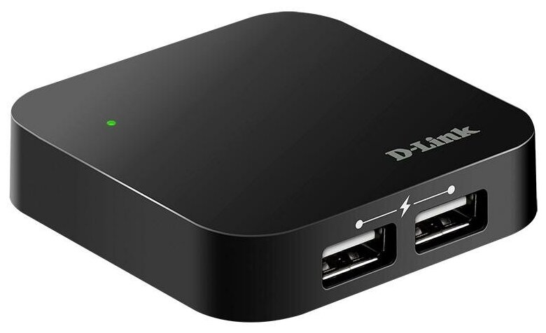 Разветвитель USB D-Link DUB-H4 4 USB 20 24A внеш пит черный