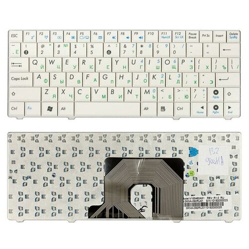Клавиатура для ноутбука Asus Eee PC 900HA 900SD T91 белая клавиатура для ноутбука asus eee pc 900sd белая