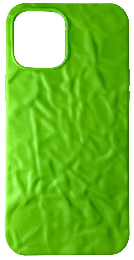 Силиконовый чехол с текстурой фольги для iPhone 13 Pro Max, iGrape (Ультра-зеленый матовый)