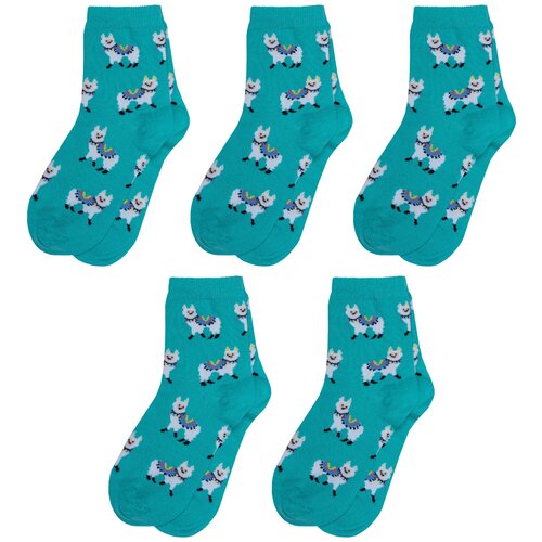 фото Носки rusocks детские, 5 пар, размер 12-14, бирюзовый