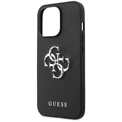 Чехол Guess PU Saffiano 4G Big metal logo Hard для iPhone 13 Pro, цвет Черный (GUHCP13LSA4GSBK)