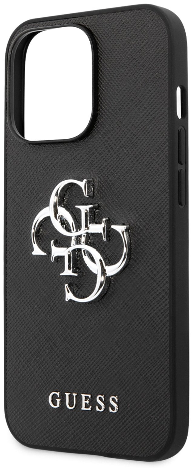 Guess для iPhone 13 Pro чехол PU Saffiano 4G Big metal logo Hard Black