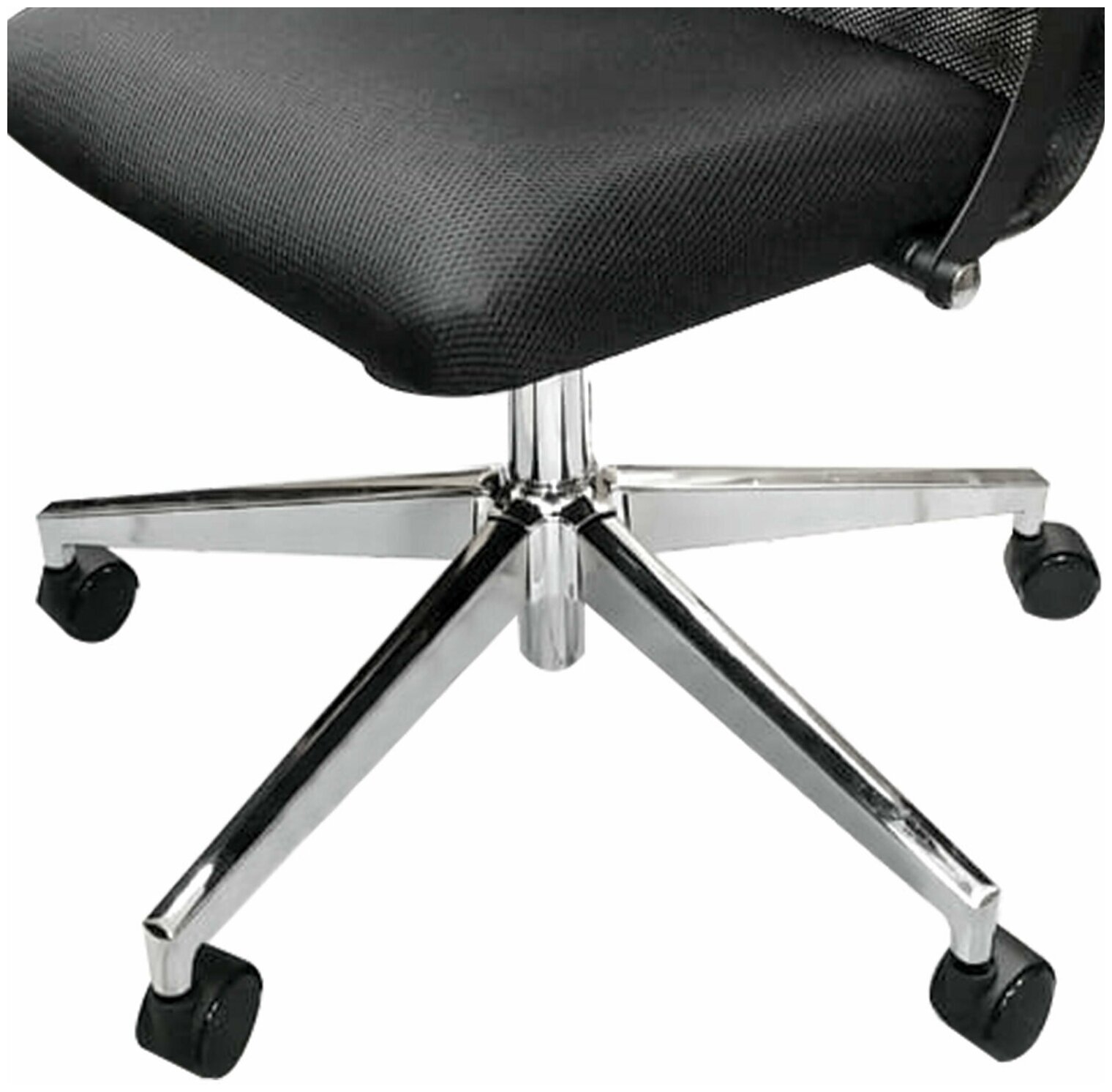 Кресло офисное Метта "К-29-2D" хром, рецик, кожа, сиденье и спинка мягкие, черное - фотография № 5