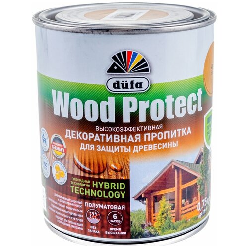 Пропитка защитная Wood Protect, дуб, 0,75 л Dufa Н0000004921