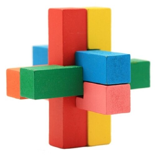 Деревянная головоломка цветная Детская Логика