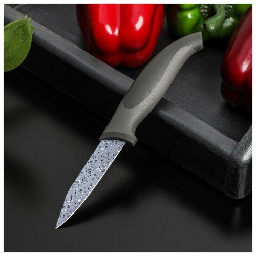 Нож с антиналипающим покрытием Гранит, овощной, лезвие 8 см 1 шт.