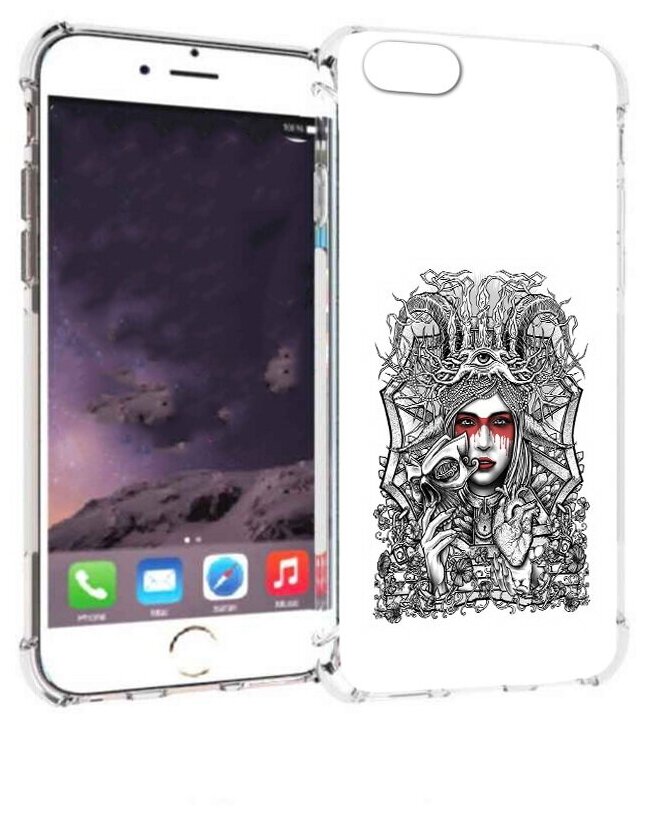 Чехол задняя-панель-накладка-бампер MyPads грусная девушка для iPhone 6/6S 4.7 противоударный