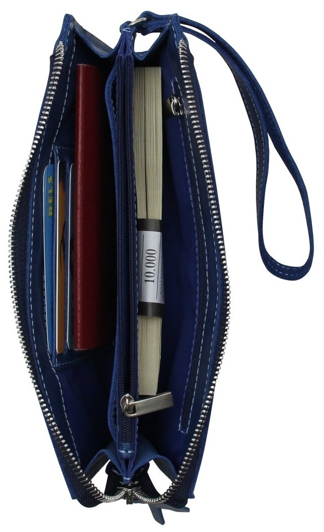 Портмоне RELS, фактура гладкая, синий — фото 1